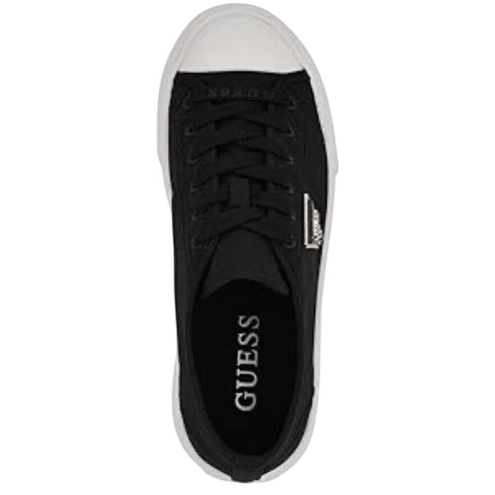 Guess  Joezi Platform Black Women’s 8.5M Fashion Sneakers Triangle Logo Plaque - Picture 2 of 16